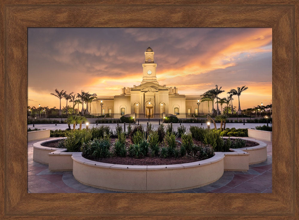 McAllen Temple- Eventide - framed giclee canvas