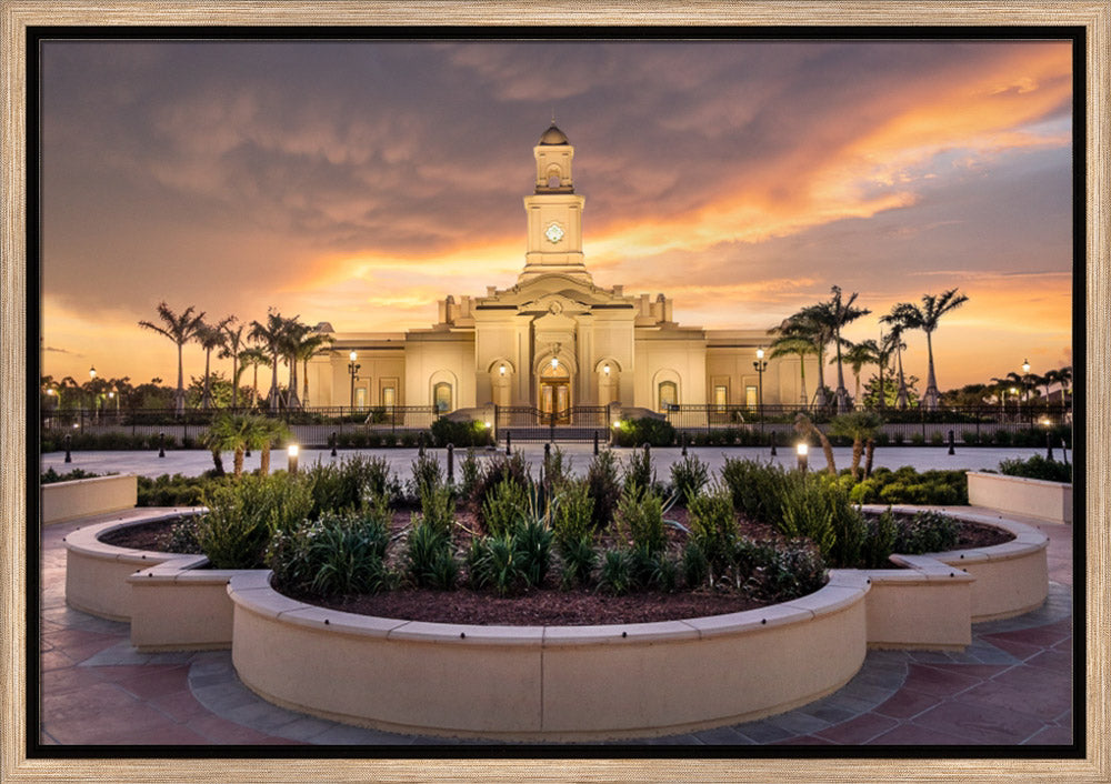 McAllen Temple- Eventide - framed giclee canvas