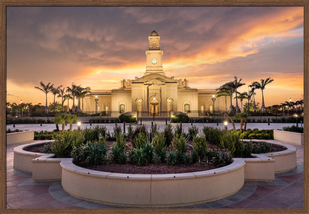 McAllen Temple- Eventide - framed giclee canvas