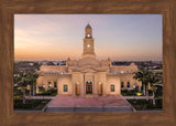 McAllen Temple- Sunset - framed giclee canvas