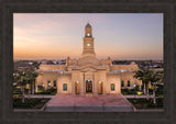 McAllen Temple- Sunset - framed giclee canvas