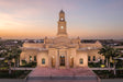 The McAllen Texas Temple at sunset.