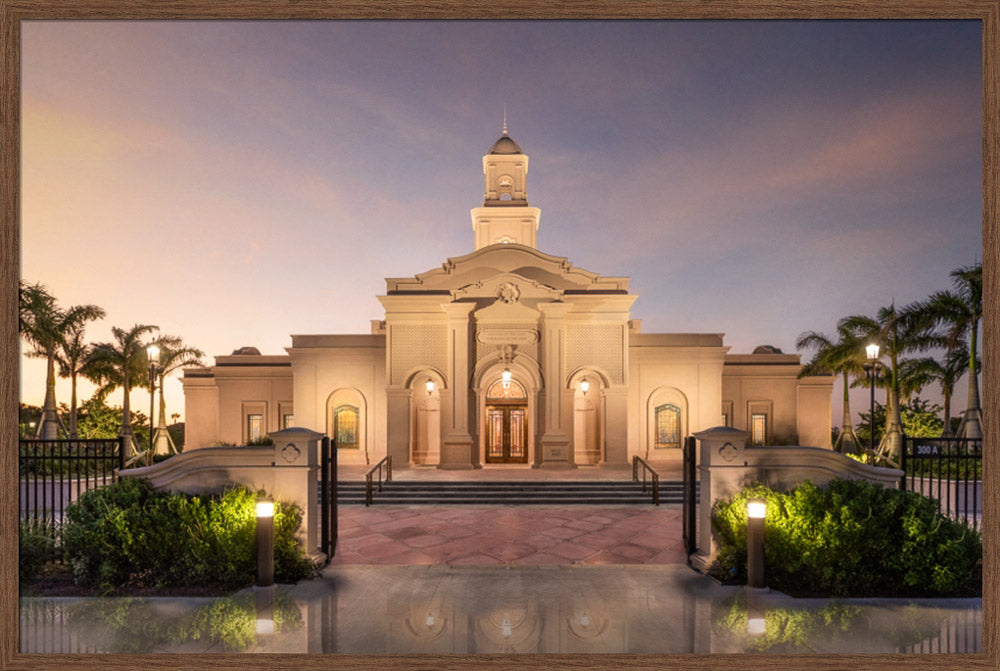 McAllen Temple- Covenant Path - framed giclee canvas