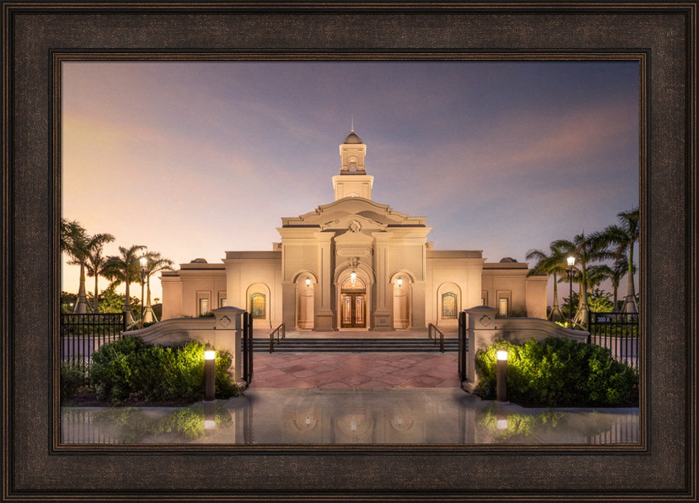 McAllen Temple- Covenant Path - framed giclee canvas