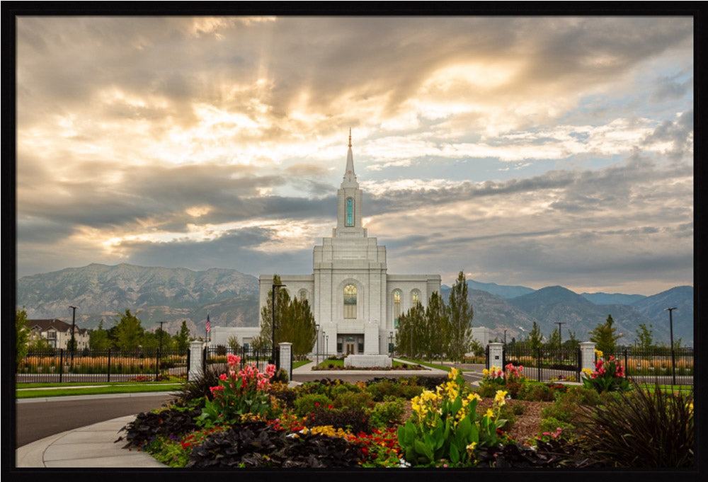 Orem Temple- Tranquility - framed giclee canvas