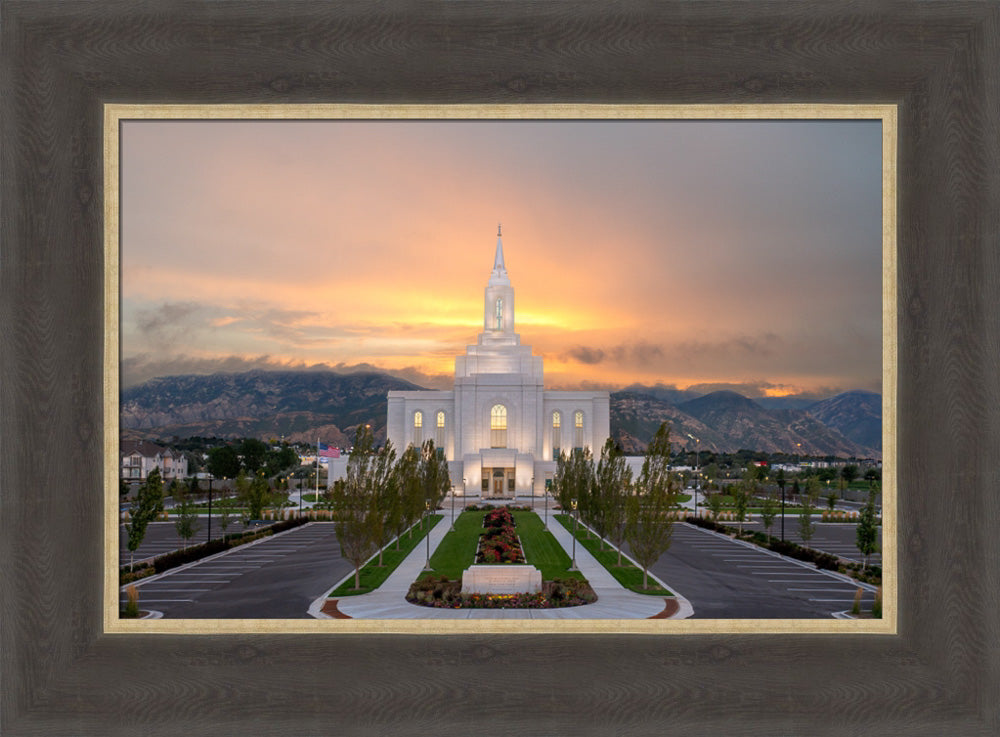 Orem Temple - Brightly Beams - framed giclee canvas