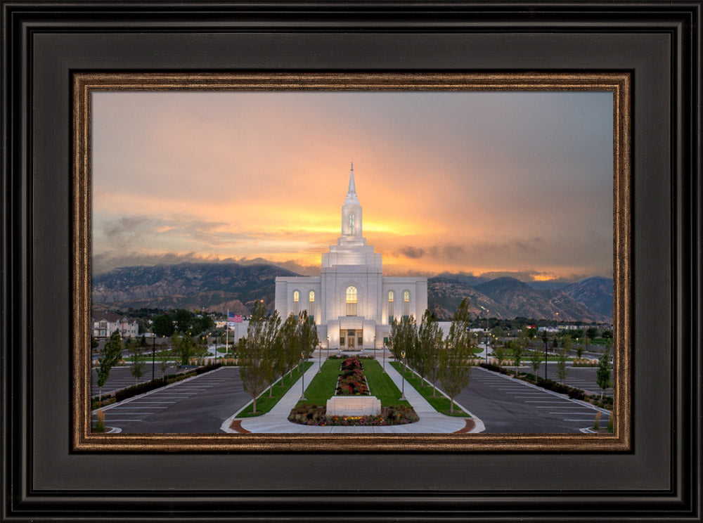 Orem Temple - Brightly Beams - framed giclee canvas