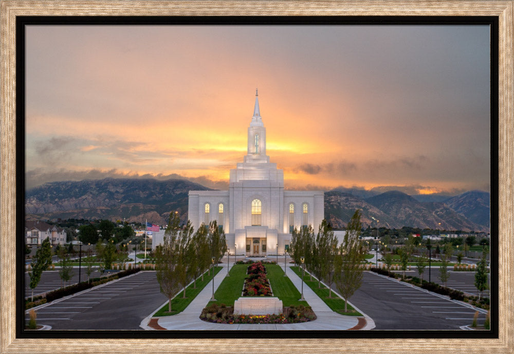 Orem Temple - Brightly Beams - framed giclee canvas