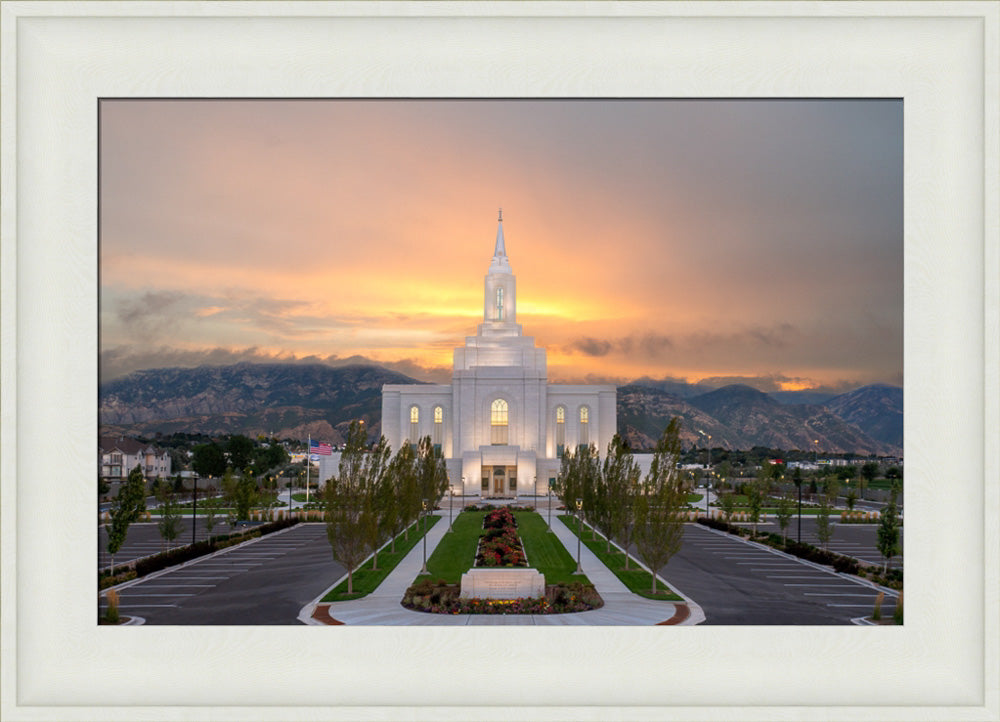 Orem Temple - Brightly Beams - framed giclee canvas