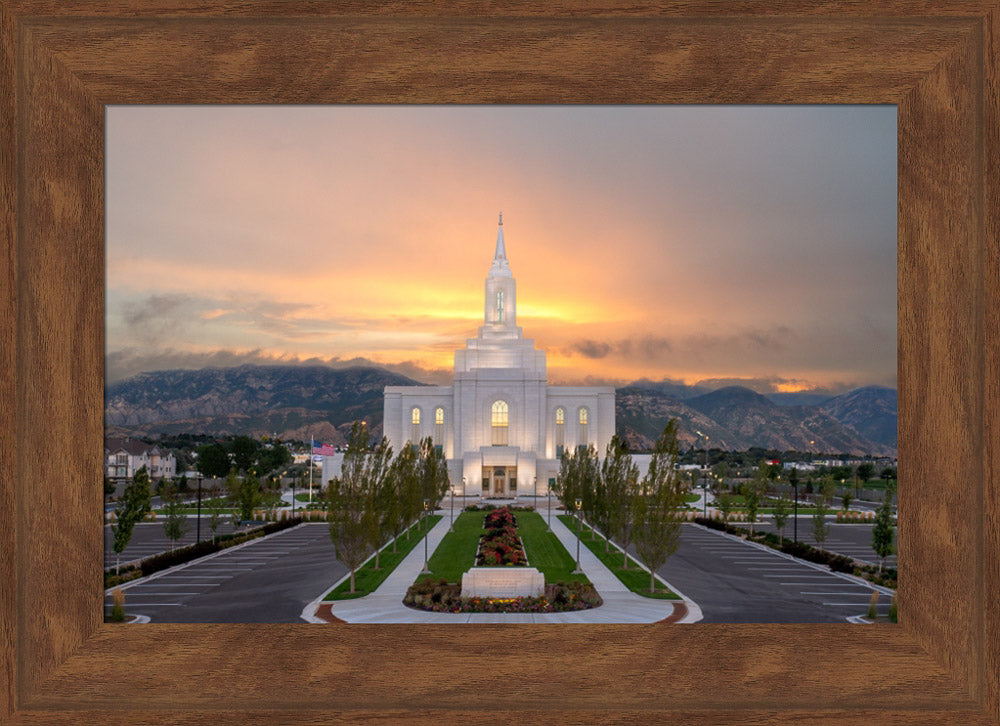 Orem Temple - Brightly Beams - framed giclee canvas