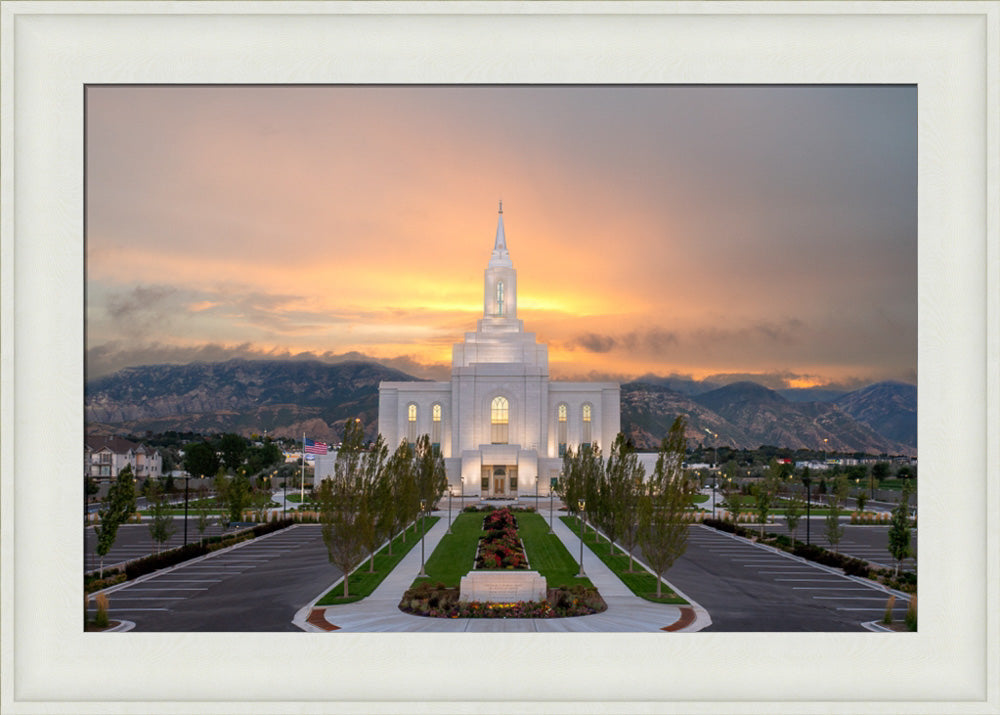 Orem Temple - Brightly Beams - framed giclee canvas