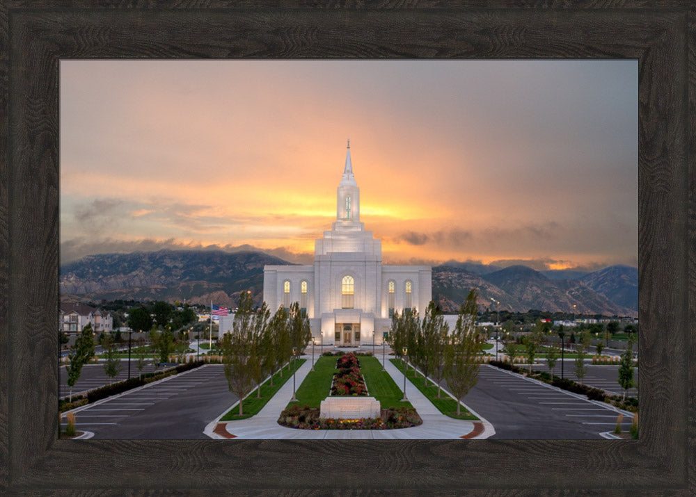 Orem Temple - Brightly Beams - framed giclee canvas