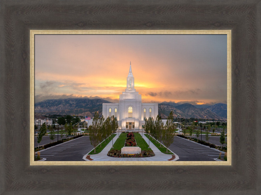 Orem Temple - Brightly Beams - framed giclee canvas