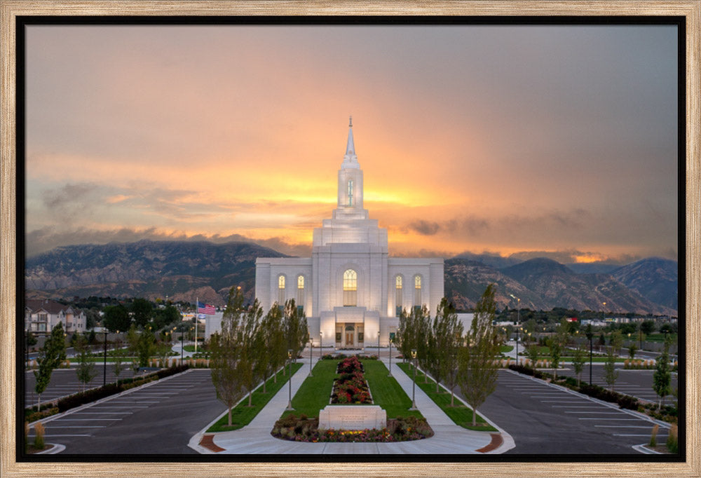 Orem Temple - Brightly Beams - framed giclee canvas