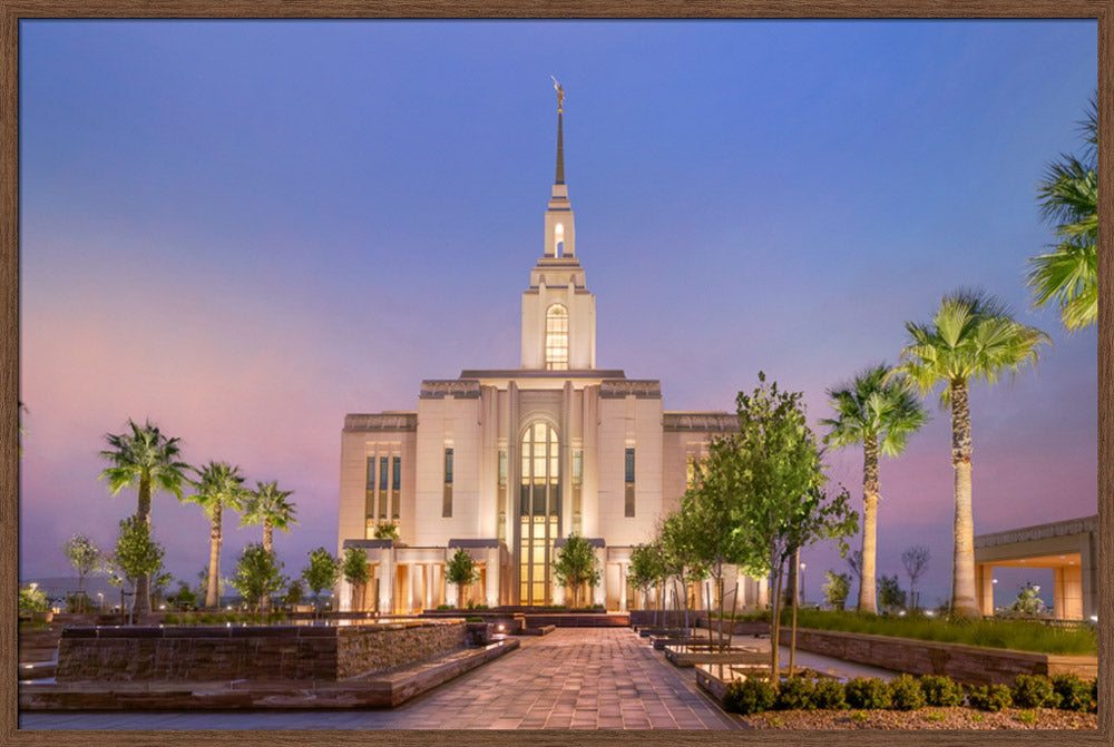 Red Cliffs Utah Temple - Covenant Path - framed giclee canvas