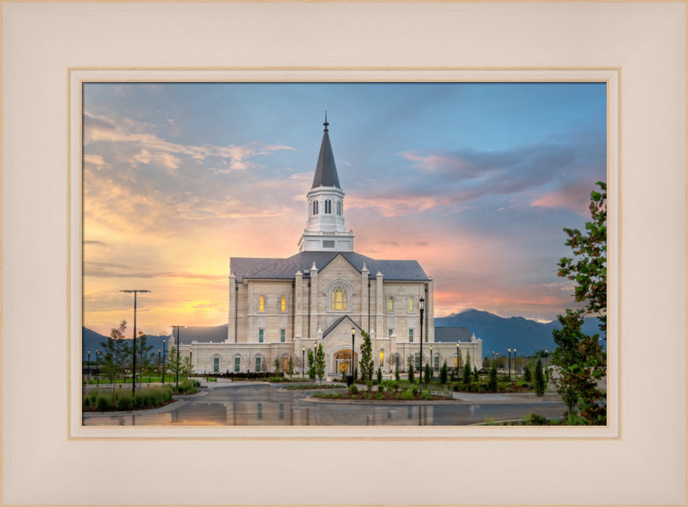 Taylorsville Temple - Covenant Path - framed giclee canvas