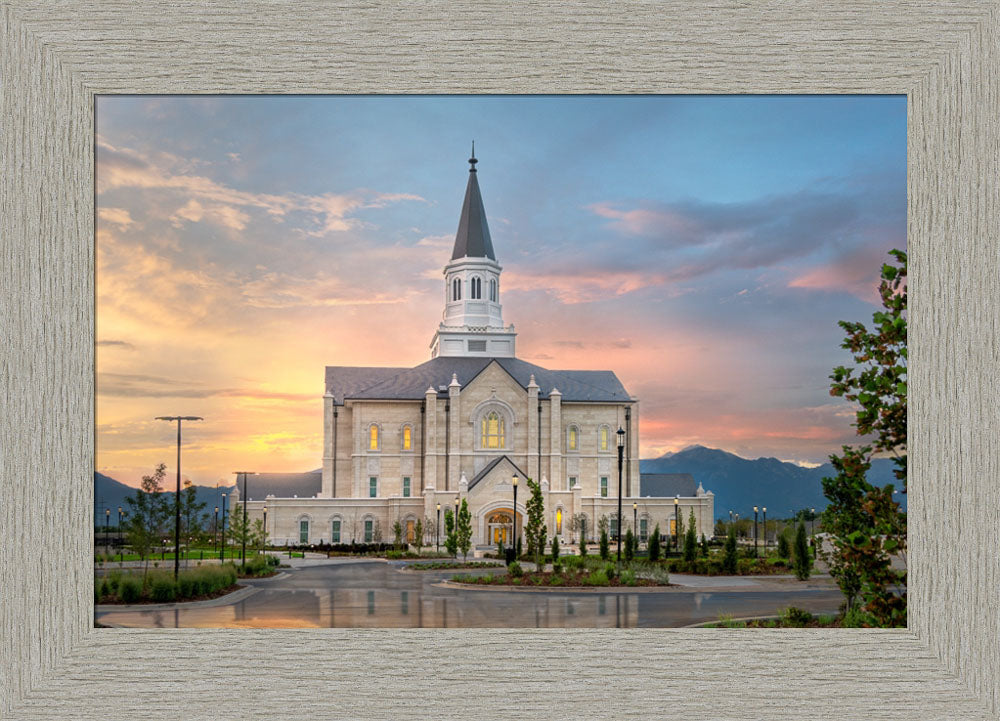 Taylorsville Temple - Covenant Path - framed giclee canvas