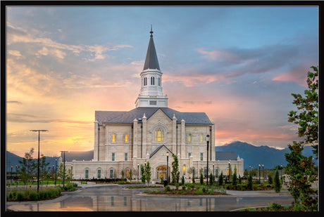 Taylorsville Temple - Covenant Path - framed giclee canvas