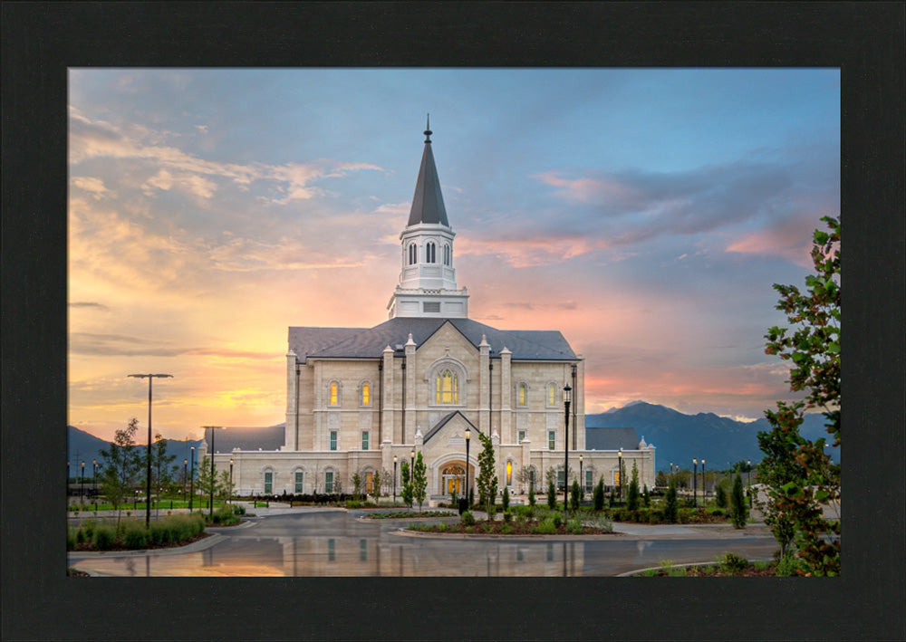 Taylorsville Temple - Covenant Path - framed giclee canvas