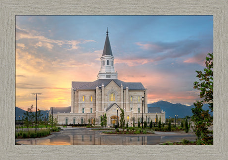 Taylorsville Temple - Covenant Path - framed giclee canvas