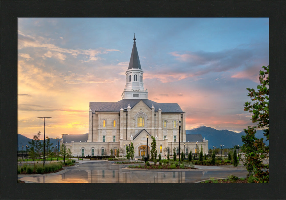 Taylorsville Temple - Covenant Path - framed giclee canvas