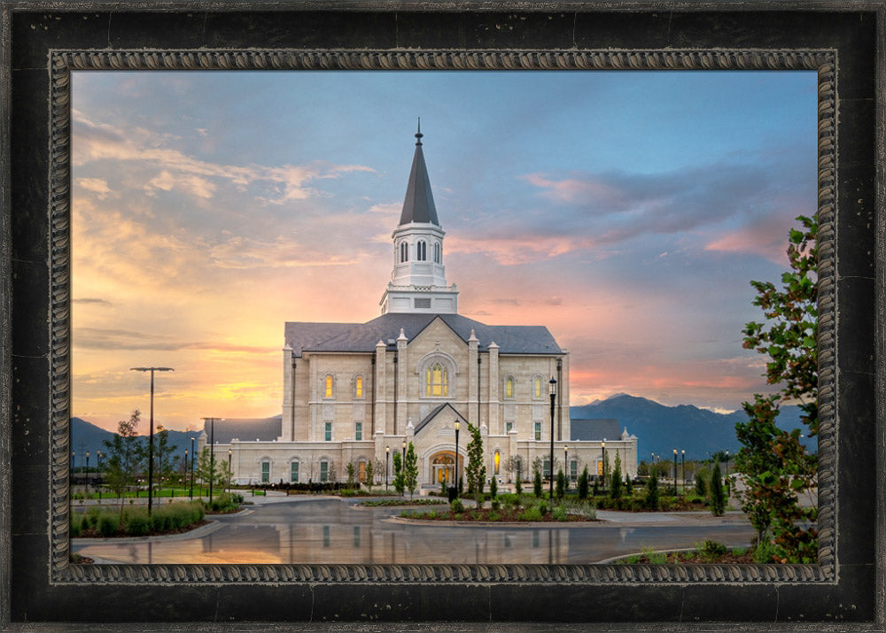 Taylorsville Temple - Covenant Path - framed giclee canvas