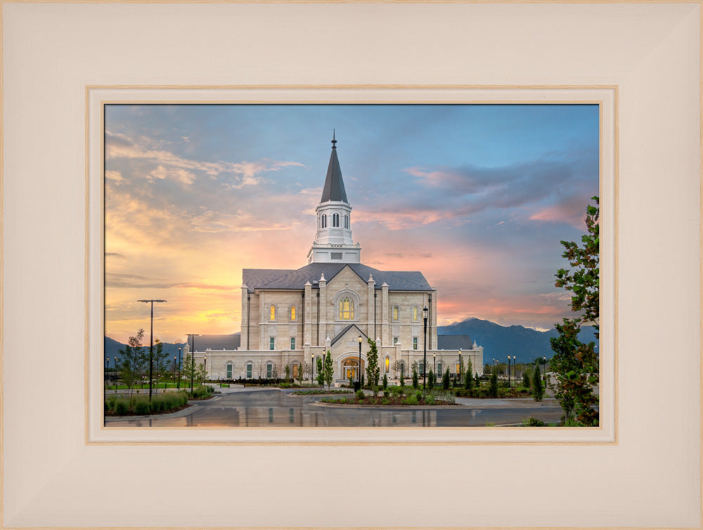 Taylorsville Temple - Covenant Path - framed giclee canvas