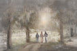 Jesus Christ and two disciples on the road to Emmaus.