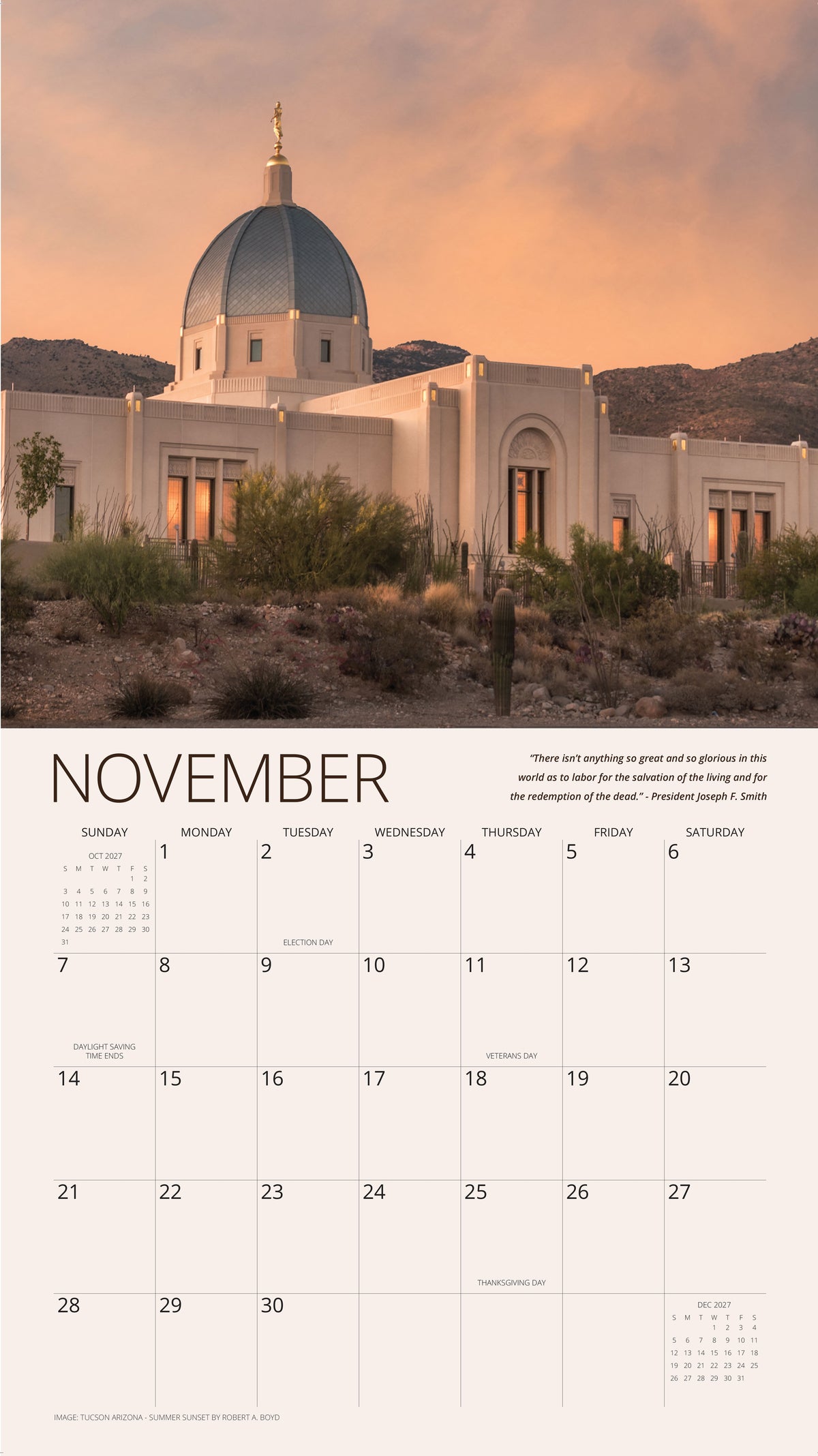 Fire of the Covenant Robert Boyd 2027 Mini Calendar