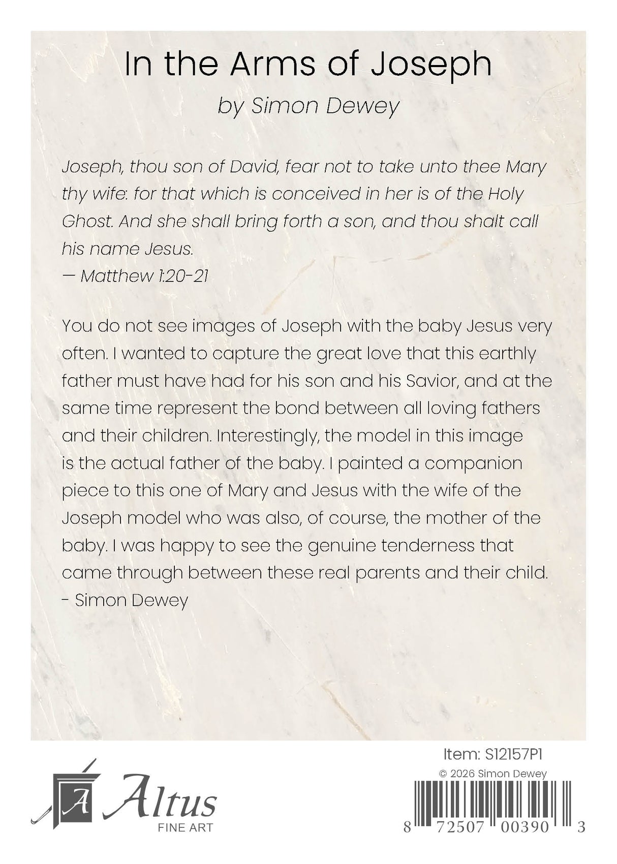 In the Arms of Joseph