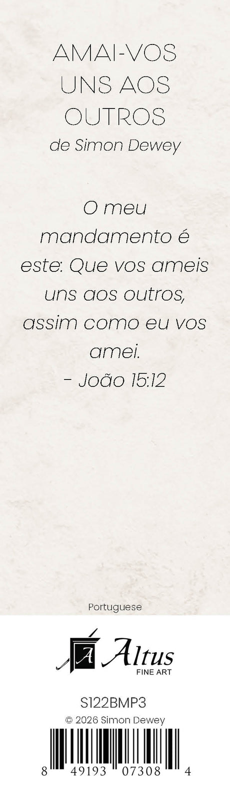 As I Have Loved You bookmark (Portuguese)