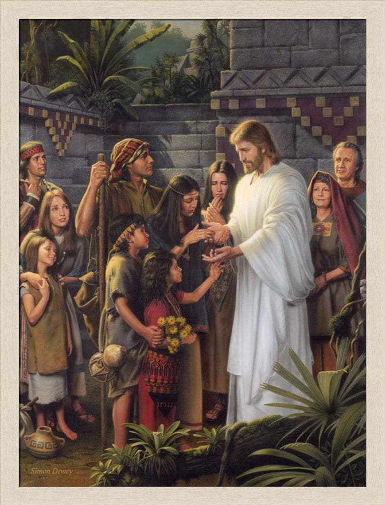 Jesus appears to the Nephites in America shortly after his resurrection. Art 20