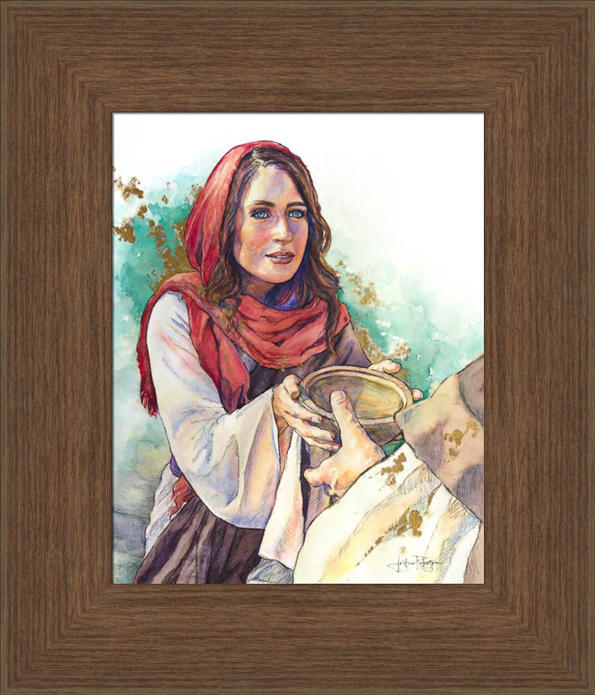 Woman giving water to Jesus.