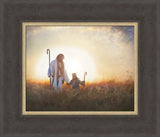 Homeward Bound 12x14 framed giclee canvas medium brown frame