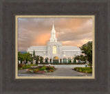 Bountiful Temple - Clearing Storm 12x14 framed textured print medium brown frame