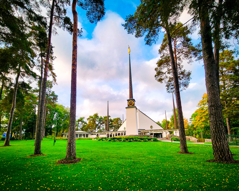 Stockholm Sweden Temple - Through the Trees - 8x10 giclee paper print
