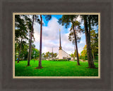 Stockholm Sweden Temple - Through the Trees - framed giclee canvas