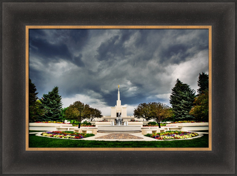 Denver Temple - Stormy Skies by Scott Jarvie