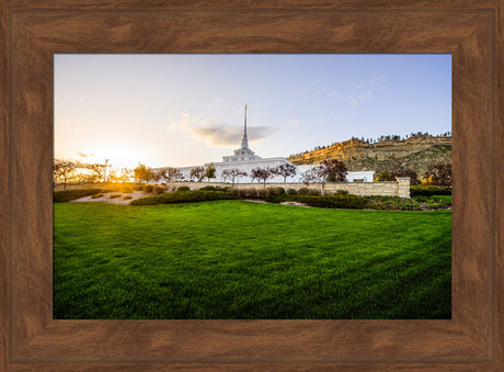 Billings Temple - Sunset - framed giclee canvas