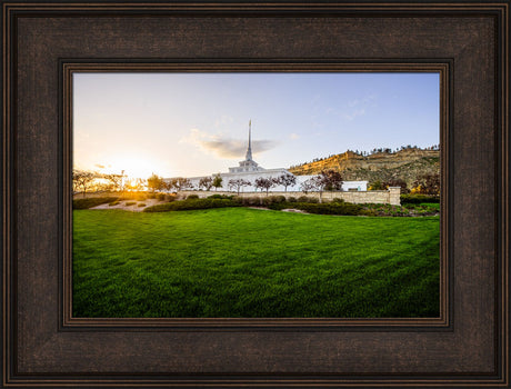 Billings Temple - Sunset - framed giclee canvas