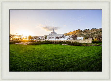 Billings Temple - Sunset - framed giclee canvas