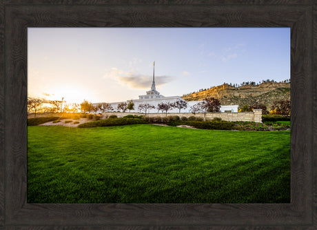 Billings Temple - Sunset - framed giclee canvas