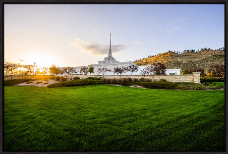 Billings Temple - Sunset - framed giclee canvas