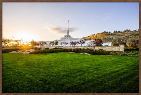 Billings Temple - Sunset - framed giclee canvas