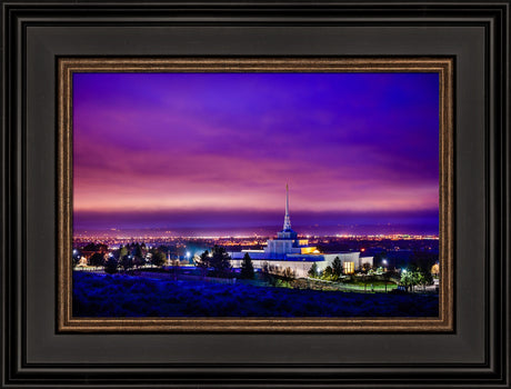 Billings Montana Temple - Purple Twilight - framed giclee canvas