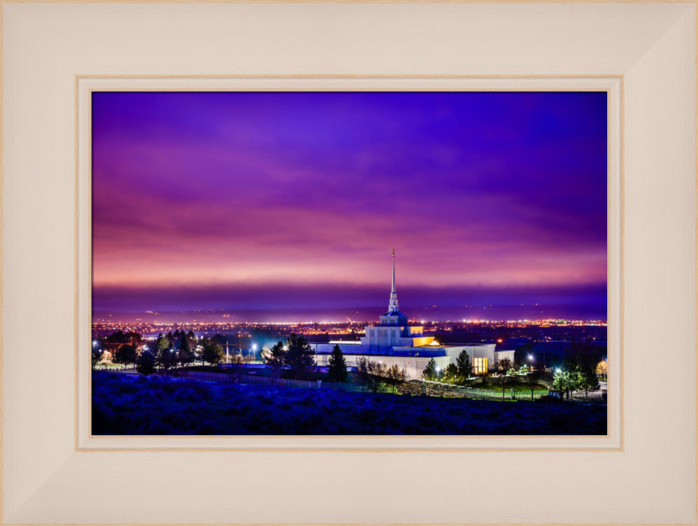 Billings Montana Temple - Purple Twilight - framed giclee canvas