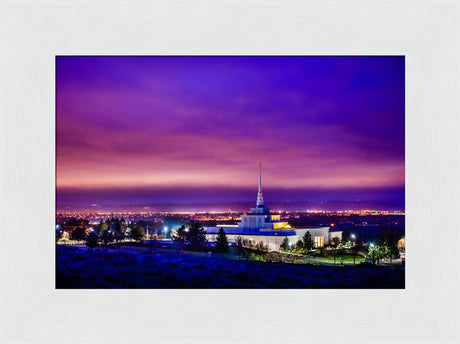 Billings Montana Temple - Purple Twilight - framed giclee canvas