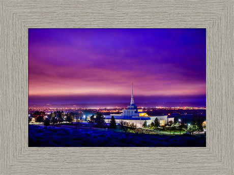 Billings Montana Temple - Purple Twilight - framed giclee canvas