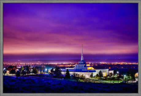 Billings Montana Temple - Purple Twilight - framed giclee canvas