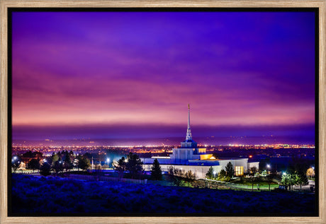 Billings Montana Temple - Purple Twilight - framed giclee canvas